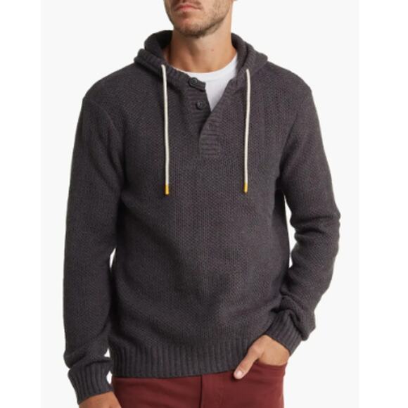 NEW UNION SEA//WA Men's Green Textured Knit Pullover Hoodie Size M - Picture 5 of 6